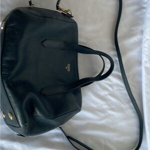 Fossil Dark Blue Leather Shoulder Bag